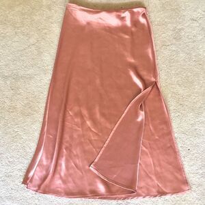 House of Harlow 1960 Satin Blush Maxi Skirt